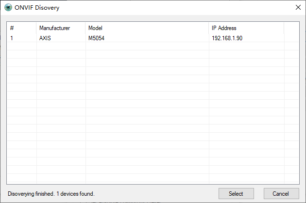 PTZ Controller - Network Camera Setting - ONVIF Discovery