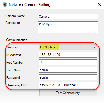 PTZ Controller - Network Camera Setting - PTZ Optics IP Camera